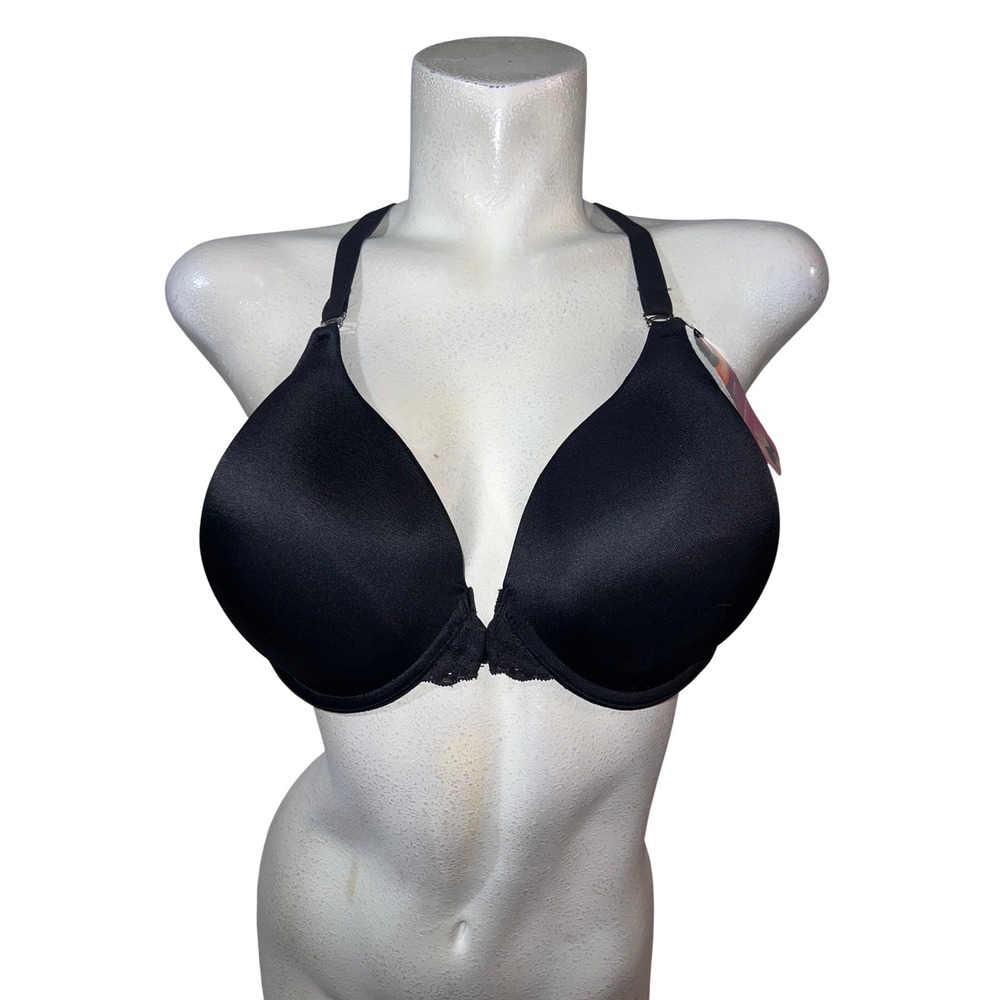 New Maidenform Black Racerback SmartZone Front Closure Lace Bra 07112 Size 40DD